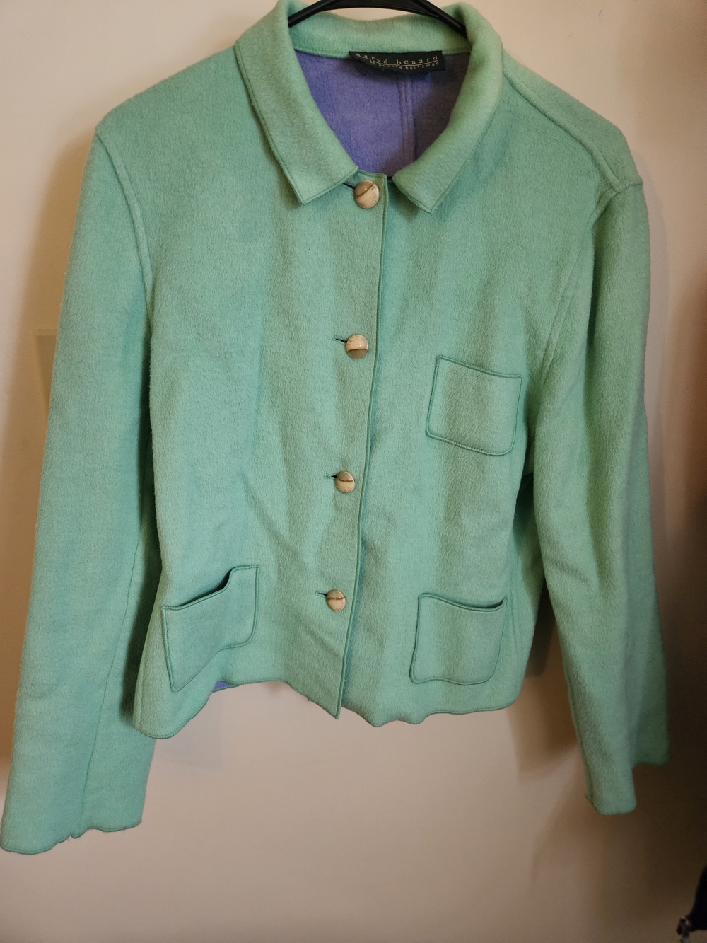 Harve Benard Mint Green Women's Tailored Button Jacket